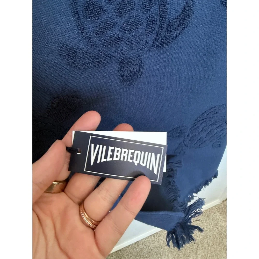 Vilebrequin Organic Cotton Turtle Beach Towel – Bleu Marine – NWT